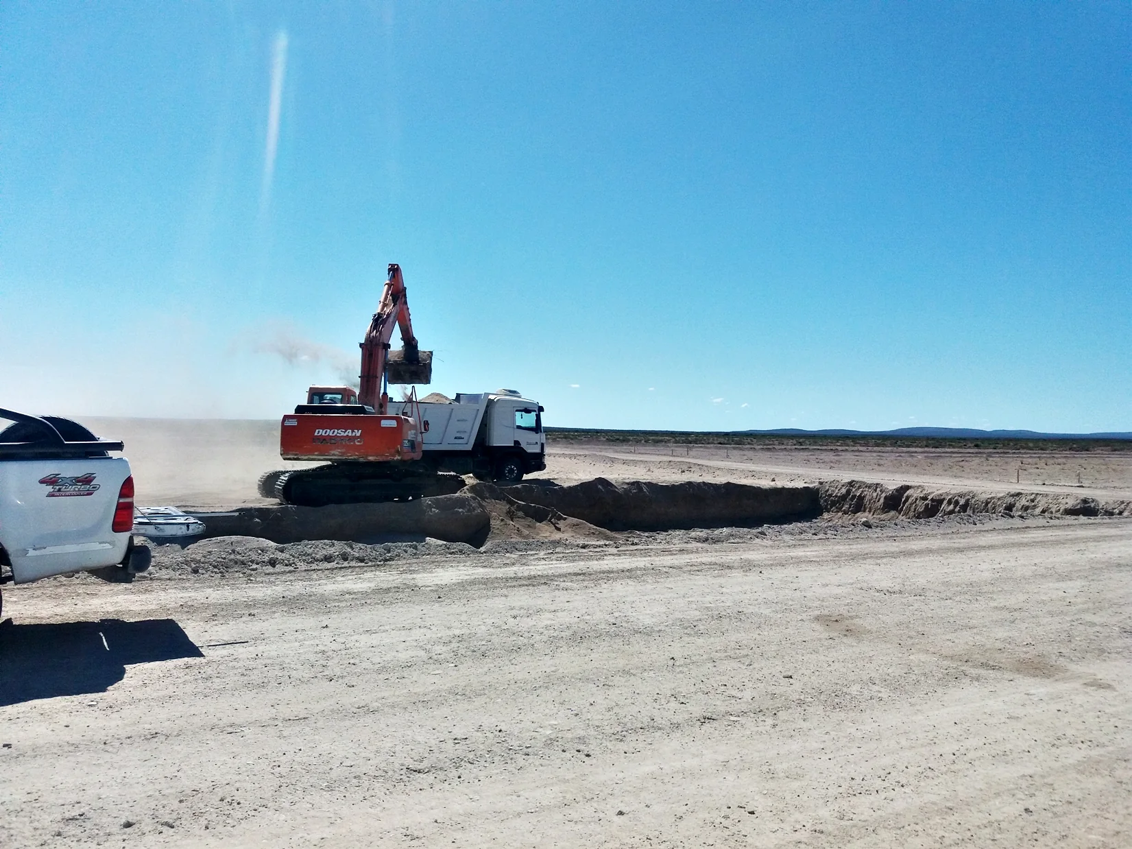 Excavación de la planta de tratamiento cloacal